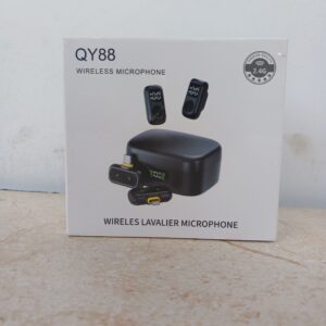 QY88 Dual Wireless Microphone – Clip-On Lavalier Microphone System