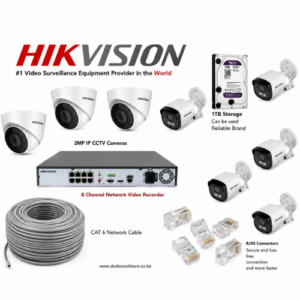 Hikvision 7 IP CCTV Cameras 2MP Complete Kit 8-Channel NVR