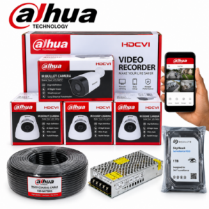 Dahua 4 CCTV Camera Full Kit 2MP 1TB + 100M Cable