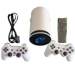 HY300 Mini Portable Smart Projector with Dual Wireless Game Controllers
